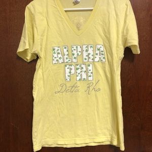 Yellow Alpha Aphi T-shirt Small Green White
